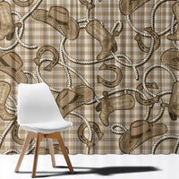 Beige Hawaii Palaka Cowboy Window Curtain Hawaiian Paniolo Festival Spirit LT19 - Polynesian Pride