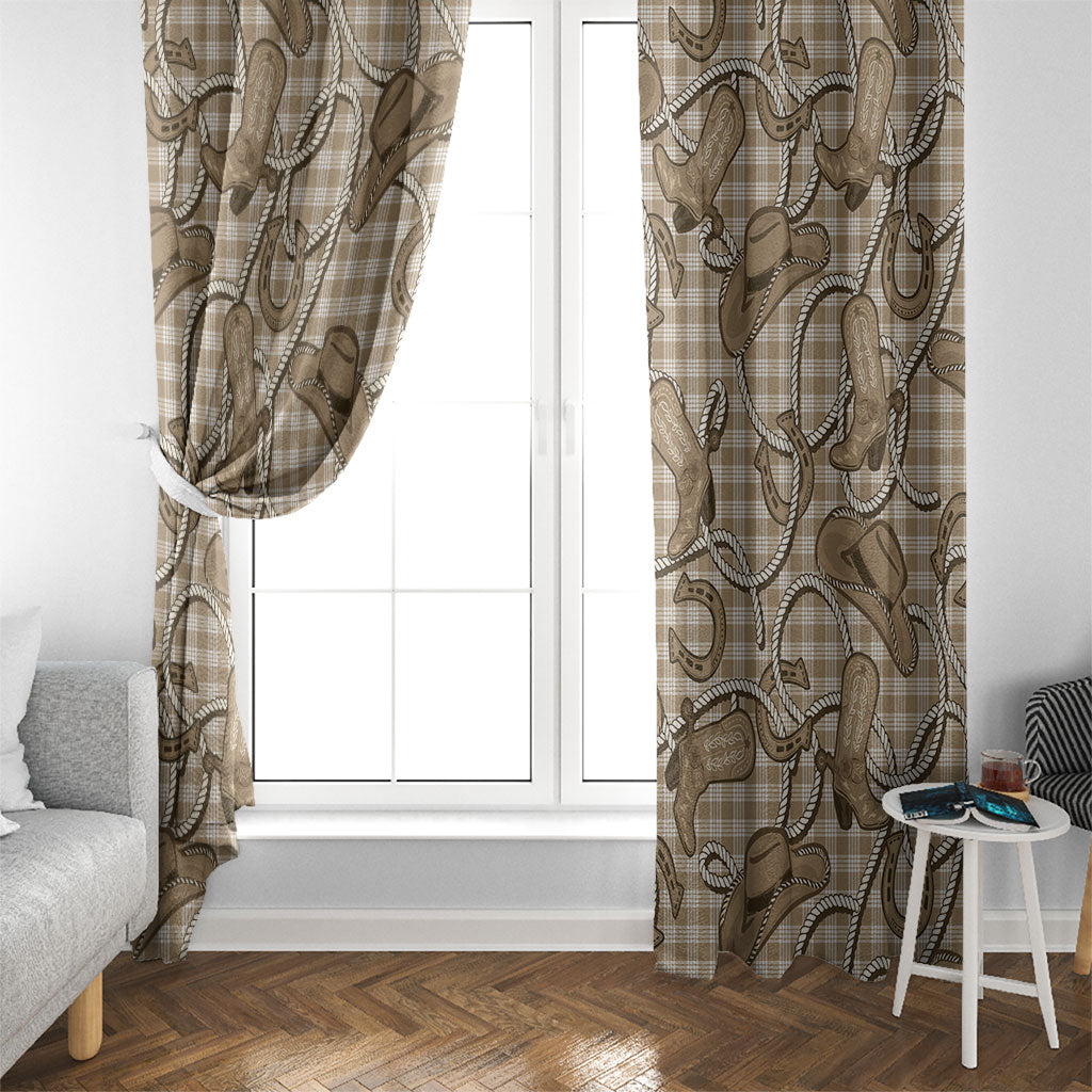 Beige Hawaii Palaka Cowboy Window Curtain Hawaiian Paniolo Festival Spirit LT19 - Polynesian Pride