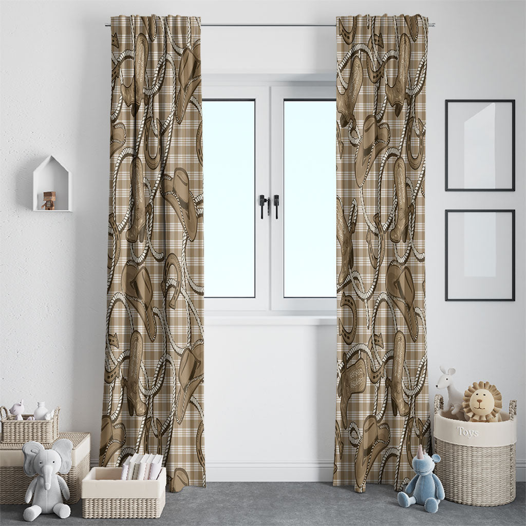 Beige Hawaii Palaka Cowboy Window Curtain Hawaiian Paniolo Festival Spirit LT19 - Polynesian Pride