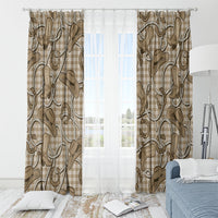 Beige Hawaii Palaka Cowboy Window Curtain Hawaiian Paniolo Festival Spirit LT19 - Polynesian Pride