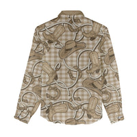 Beige Hawaii Palaka Cowboy Women Casual Shirt Hawaiian Paniolo Festival Spirit LT19 - Polynesian Pride