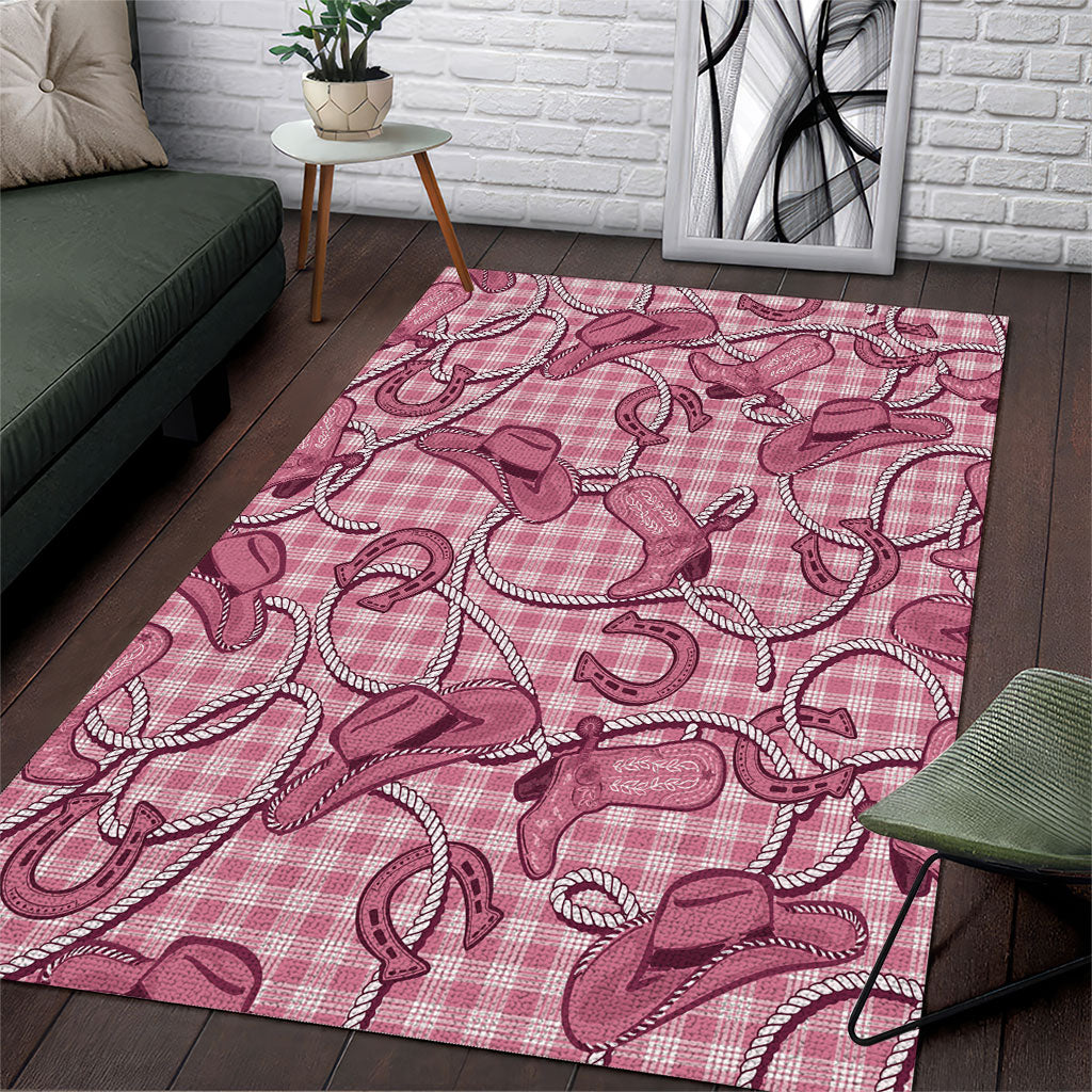 Pink Hawaii Palaka Cowboy Area Rug Hawaiian Paniolo Festival Spirit LT19 Pink - Polynesian Pride