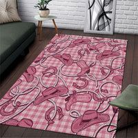 Pink Hawaii Palaka Cowboy Area Rug Hawaiian Paniolo Festival Spirit LT19 Pink - Polynesian Pride