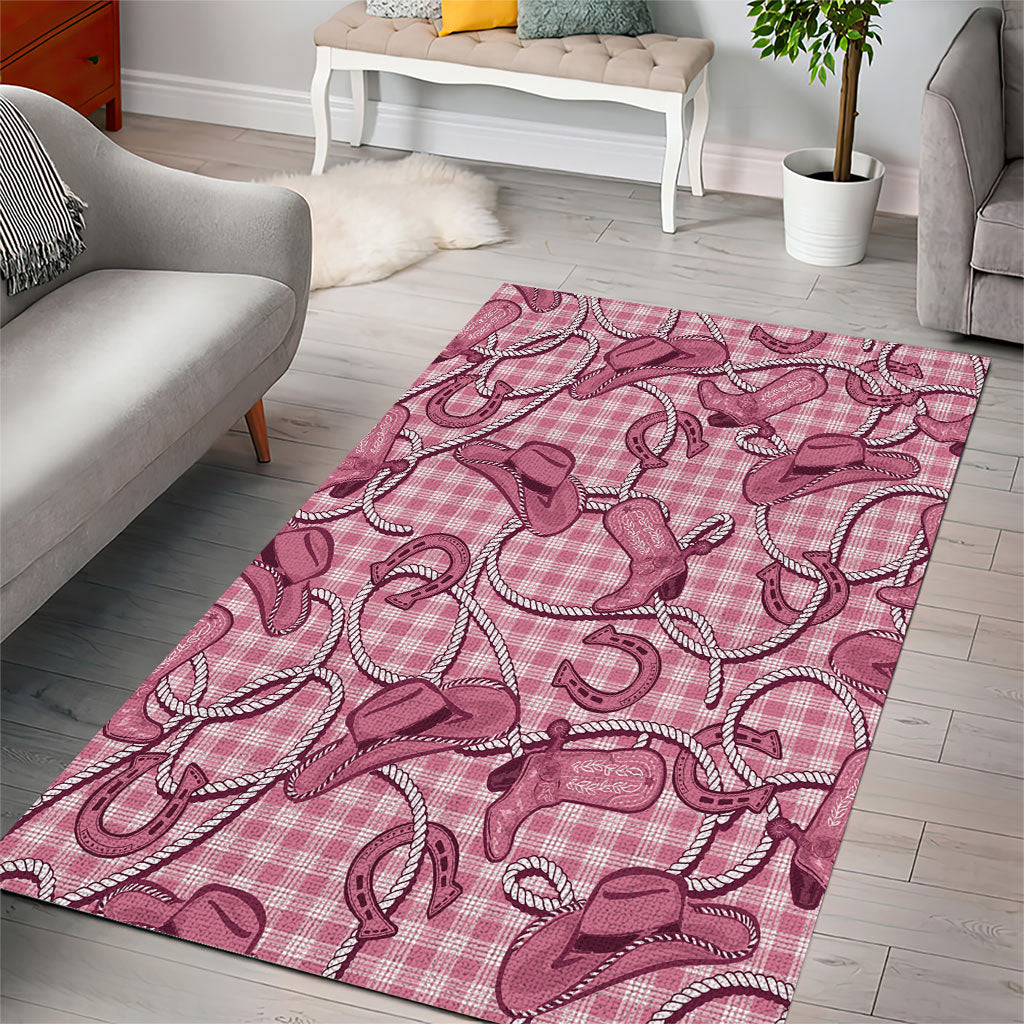 Pink Hawaii Palaka Cowboy Area Rug Hawaiian Paniolo Festival Spirit LT19 - Polynesian Pride