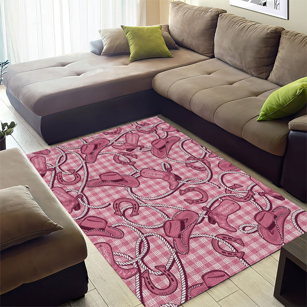 Pink Hawaii Palaka Cowboy Area Rug Hawaiian Paniolo Festival Spirit LT19 - Polynesian Pride