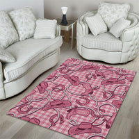 Pink Hawaii Palaka Cowboy Area Rug Hawaiian Paniolo Festival Spirit LT19 - Polynesian Pride
