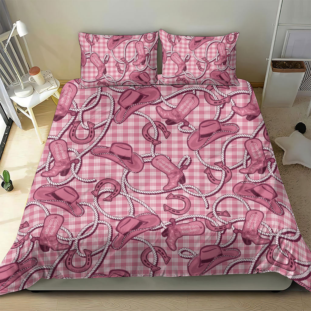 Pink Hawaii Palaka Cowboy Bedding Set Hawaiian Paniolo Festival Spirit LT19 - Polynesian Pride