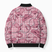 Pink Hawaii Palaka Cowboy Bomber Puffer Jacket Hawaiian Paniolo Festival Spirit LT19 - Polynesian Pride