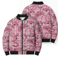 Pink Hawaii Palaka Cowboy Bomber Puffer Jacket Hawaiian Paniolo Festival Spirit LT19 - Polynesian Pride