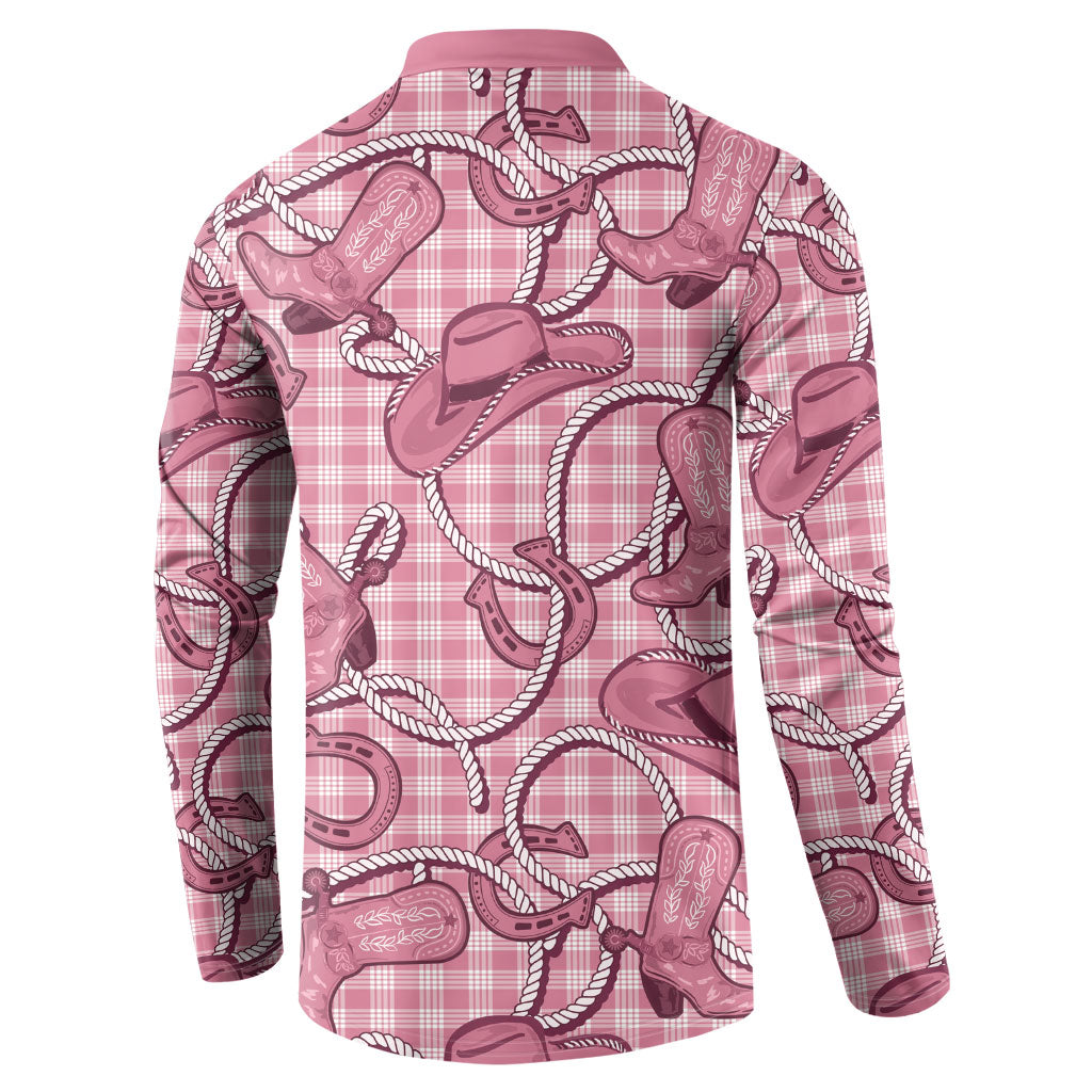 Pink Hawaii Palaka Cowboy Button Sweatshirt Hawaiian Paniolo Festival Spirit LT19 - Polynesian Pride