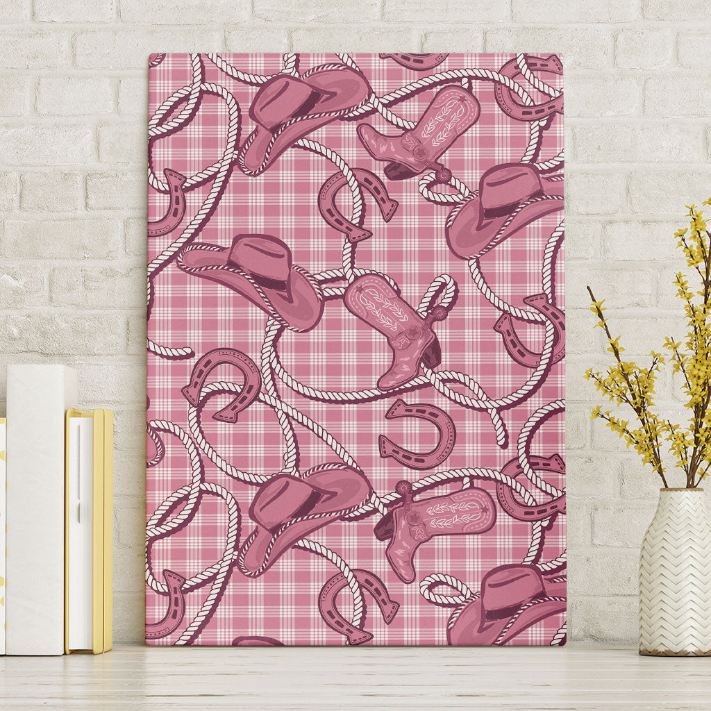 Pink Hawaii Palaka Cowboy Canvas Wall Art Hawaiian Paniolo Festival Spirit LT19 Without Frame Pink - Polynesian Pride