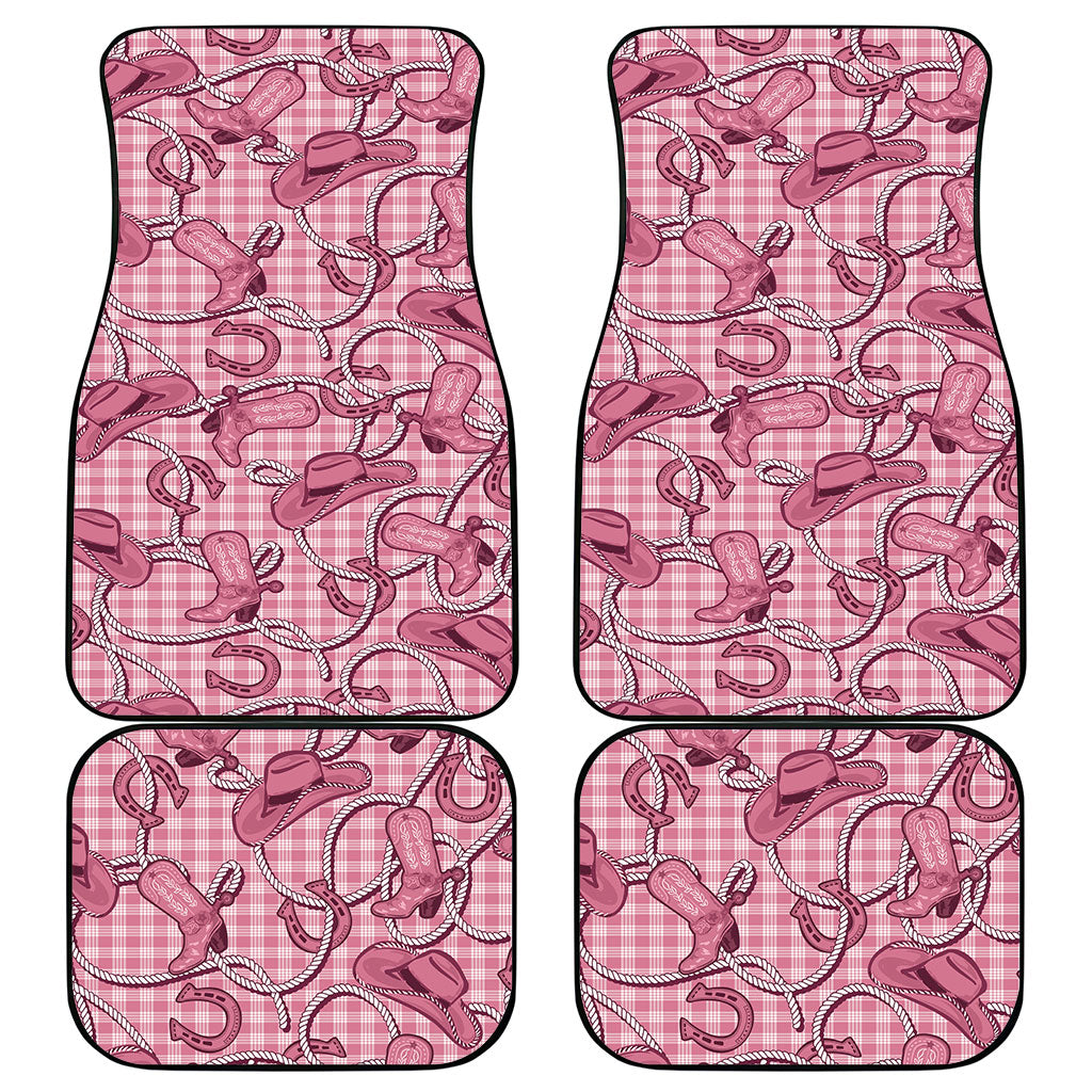 Pink Hawaii Palaka Cowboy Car Mats Hawaiian Paniolo Festival Spirit LT19 - Polynesian Pride