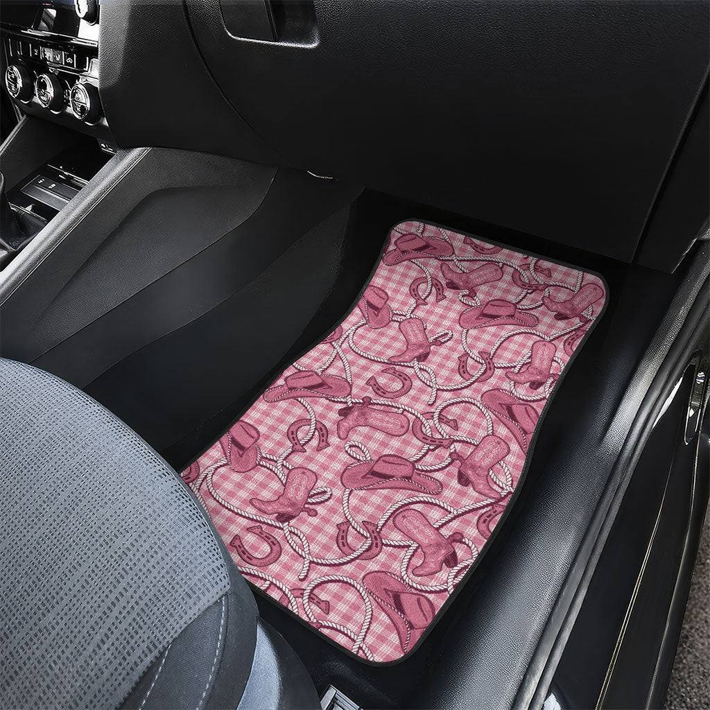 Pink Hawaii Palaka Cowboy Car Mats Hawaiian Paniolo Festival Spirit LT19 - Polynesian Pride