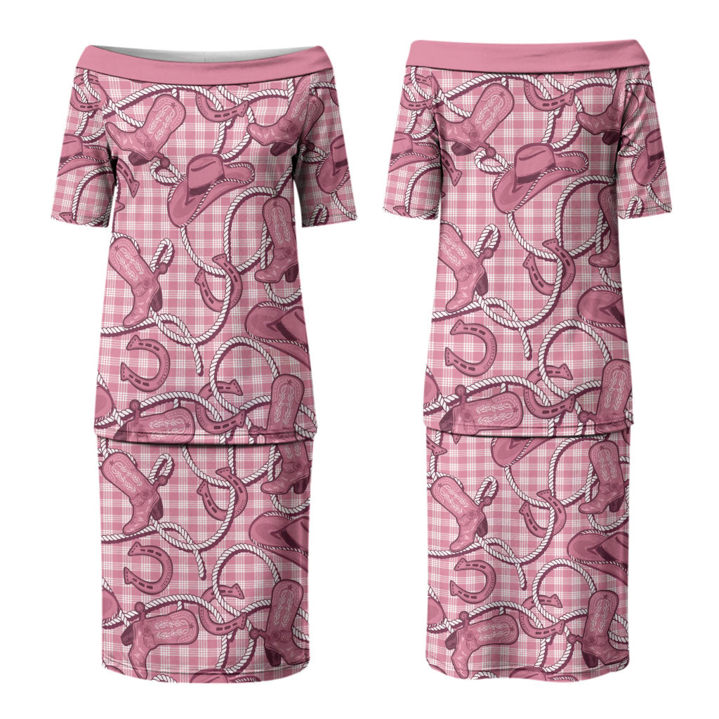 Pink Hawaii Palaka Cowboy Couples Matching Puletasi and Hawaiian Shirt Hawaiian Paniolo Festival Spirit LT19 - Polynesian Pride
