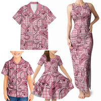 Pink Hawaii Palaka Cowboy Family Matching Tank Maxi Dress and Hawaiian Shirt Hawaiian Paniolo Festival Spirit LT19 - Polynesian Pride
