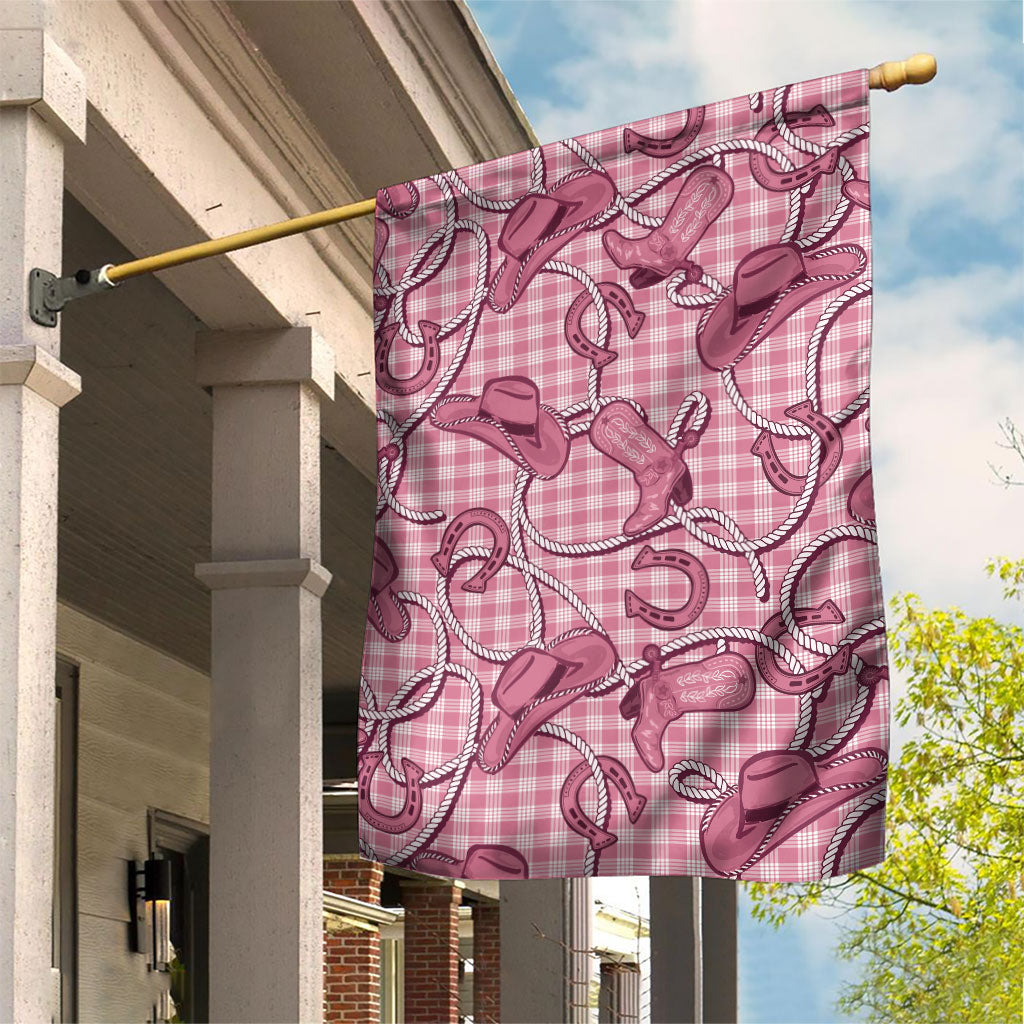 Pink Hawaii Palaka Cowboy Garden Flag Hawaiian Paniolo Festival Spirit LT19 House Flag Pink - Polynesian Pride