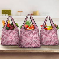 Pink Hawaii Palaka Cowboy Grocery Bag Hawaiian Paniolo Festival Spirit LT19 3-pack One Size Pink - Polynesian Pride