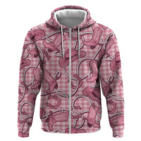 Pink Hawaii Palaka Cowboy Hoodie Hawaiian Paniolo Festival Spirit LT19 Zip Hoodie Pink - Polynesian Pride