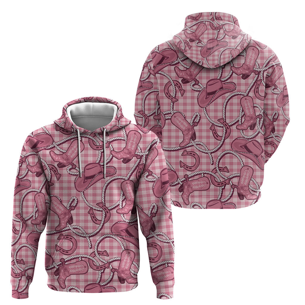Pink Hawaii Palaka Cowboy Hoodie Hawaiian Paniolo Festival Spirit LT19 - Polynesian Pride
