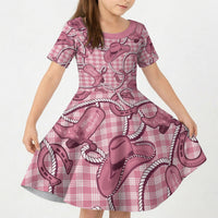 Pink Hawaii Palaka Cowboy Kid Short Sleeve Dress Hawaiian Paniolo Festival Spirit LT19 KID Pink - Polynesian Pride