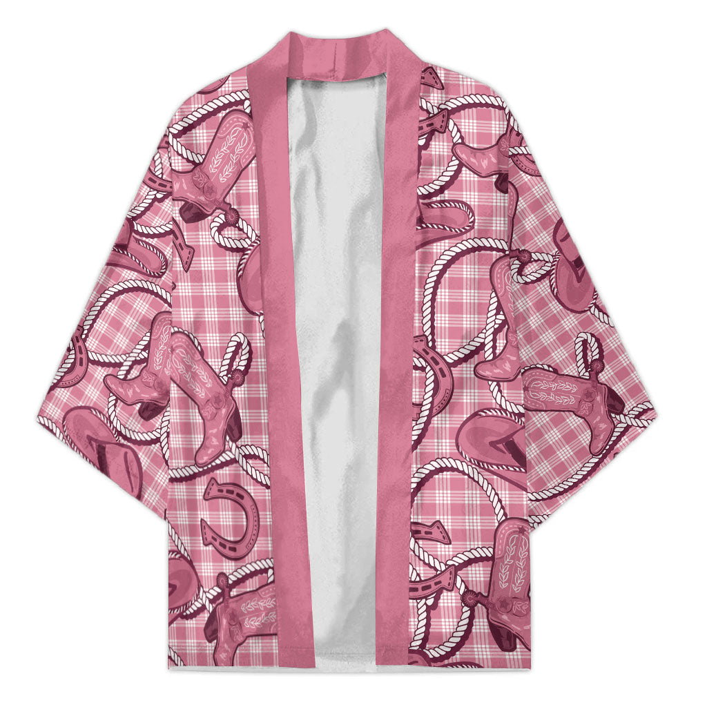Pink Hawaii Palaka Cowboy Kimono Hawaiian Paniolo Festival Spirit LT19 Unisex Pink - Polynesian Pride