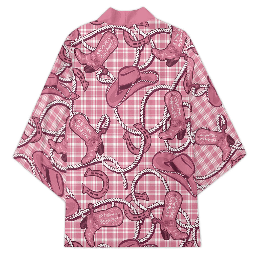 Pink Hawaii Palaka Cowboy Kimono Hawaiian Paniolo Festival Spirit LT19 - Polynesian Pride