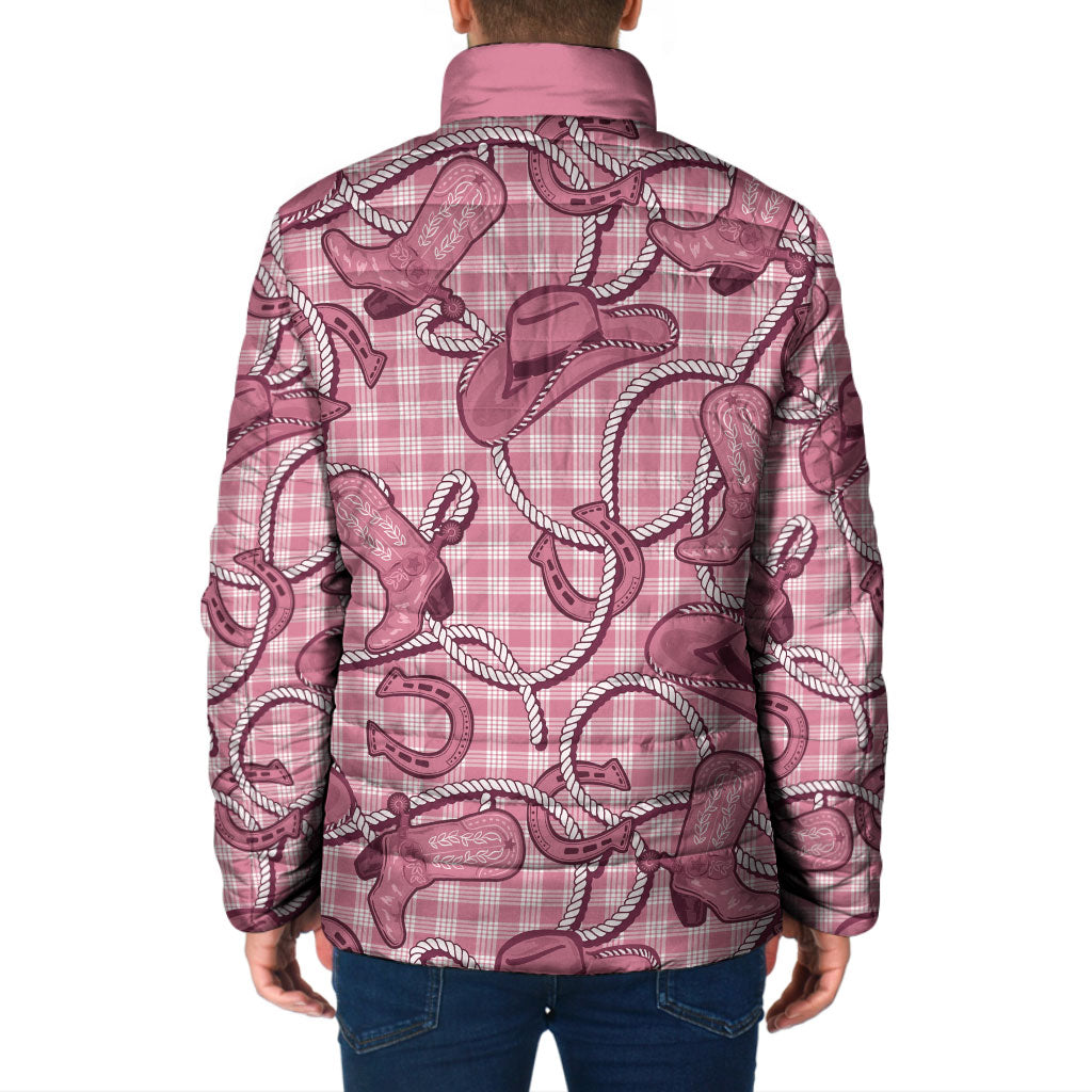 Pink Hawaii Palaka Cowboy Padded Jacket Hawaiian Paniolo Festival Spirit LT19 - Polynesian Pride
