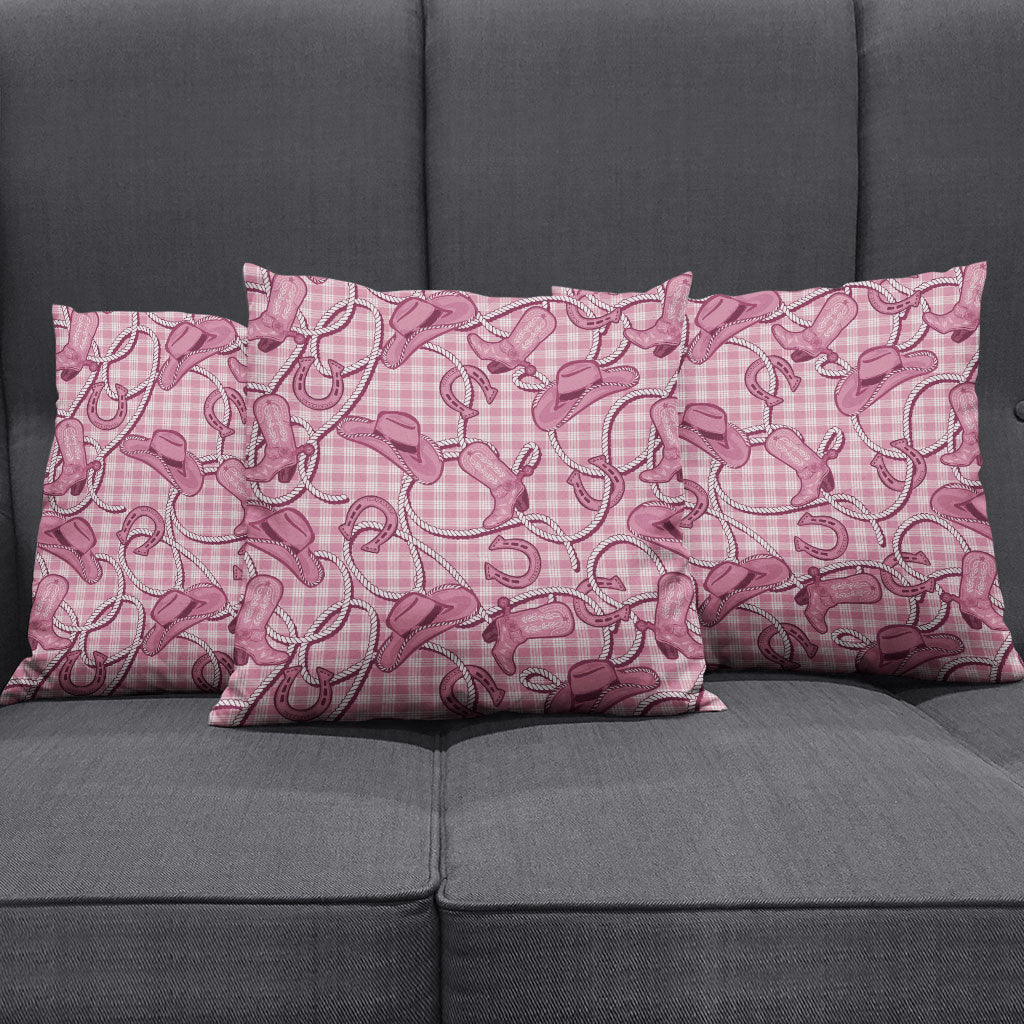 Pink Hawaii Palaka Cowboy Pillow Cover Hawaiian Paniolo Festival Spirit LT19 - Polynesian Pride