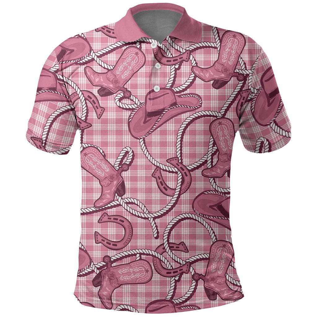 Pink Hawaii Palaka Cowboy Polo Shirt Hawaiian Paniolo Festival Spirit LT19 Pink - Polynesian Pride
