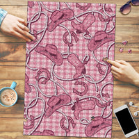 Pink Hawaii Palaka Cowboy Puzzle Hawaiian Paniolo Festival Spirit LT19 Pink - Polynesian Pride