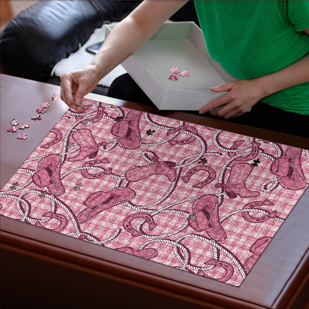 Pink Hawaii Palaka Cowboy Puzzle Hawaiian Paniolo Festival Spirit LT19 - Polynesian Pride