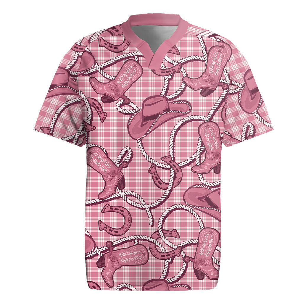 Pink Hawaii Palaka Cowboy Rugby Jersey Hawaiian Paniolo Festival Spirit LT19 Pink - Polynesian Pride