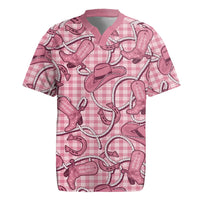 Pink Hawaii Palaka Cowboy Rugby Jersey Hawaiian Paniolo Festival Spirit LT19 Pink - Polynesian Pride