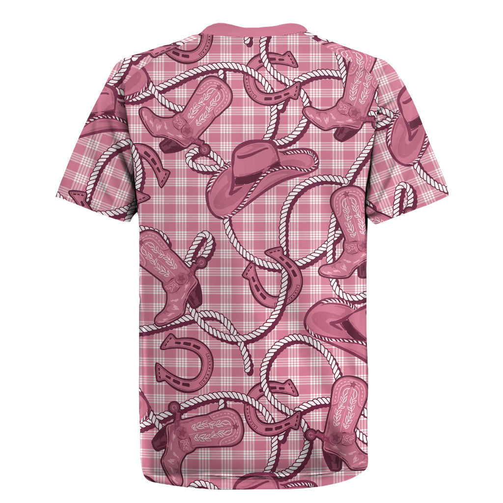 Pink Hawaii Palaka Cowboy Rugby Jersey Hawaiian Paniolo Festival Spirit LT19 - Polynesian Pride