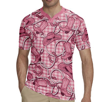 Pink Hawaii Palaka Cowboy Rugby Jersey Hawaiian Paniolo Festival Spirit LT19 - Polynesian Pride