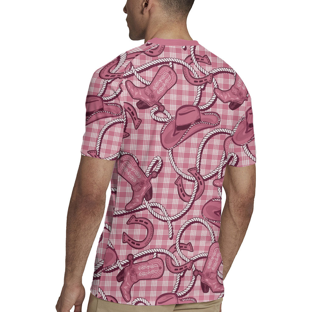 Pink Hawaii Palaka Cowboy Rugby Jersey Hawaiian Paniolo Festival Spirit LT19 - Polynesian Pride