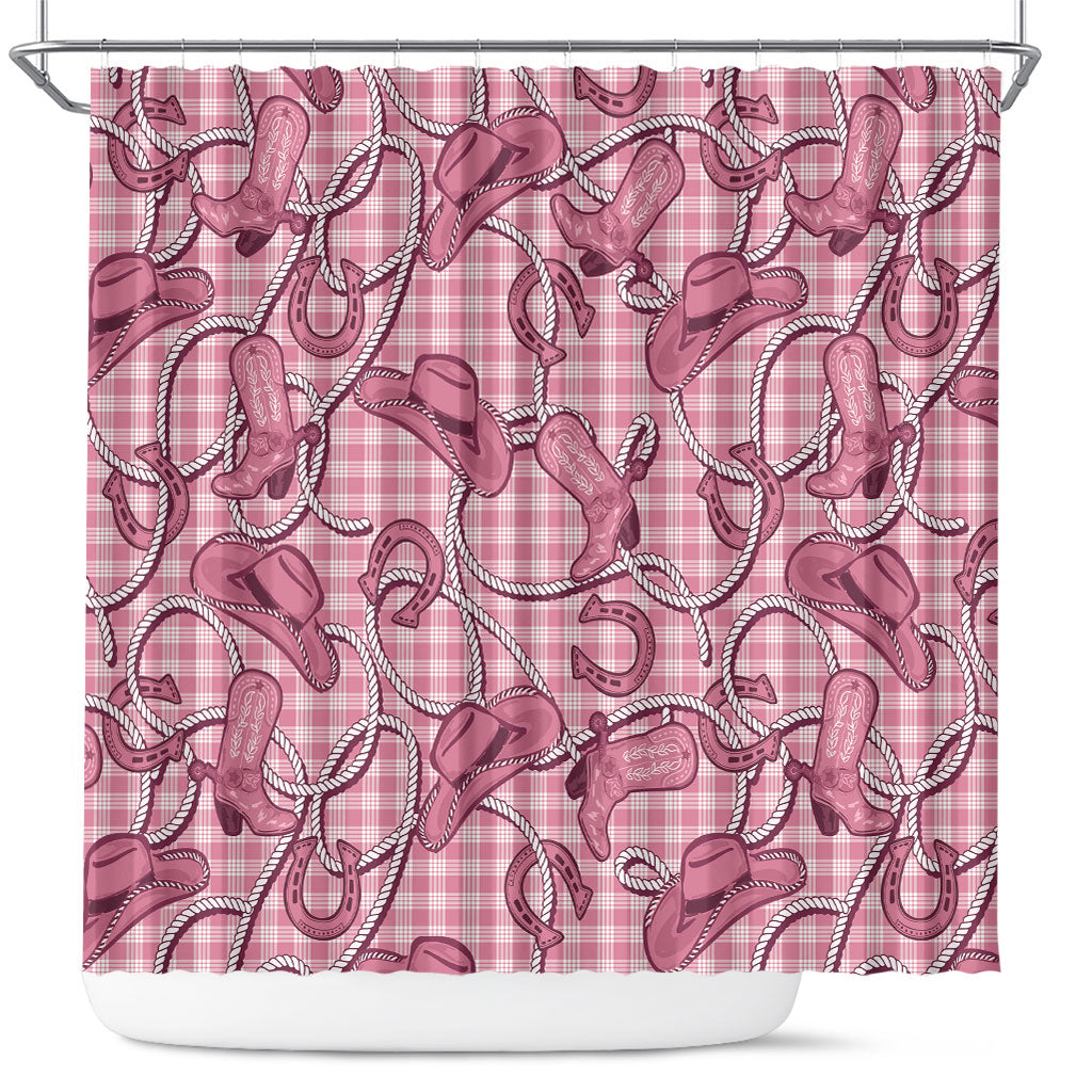 Pink Hawaii Palaka Cowboy Shower Curtain Hawaiian Paniolo Festival Spirit LT19 Pink - Polynesian Pride