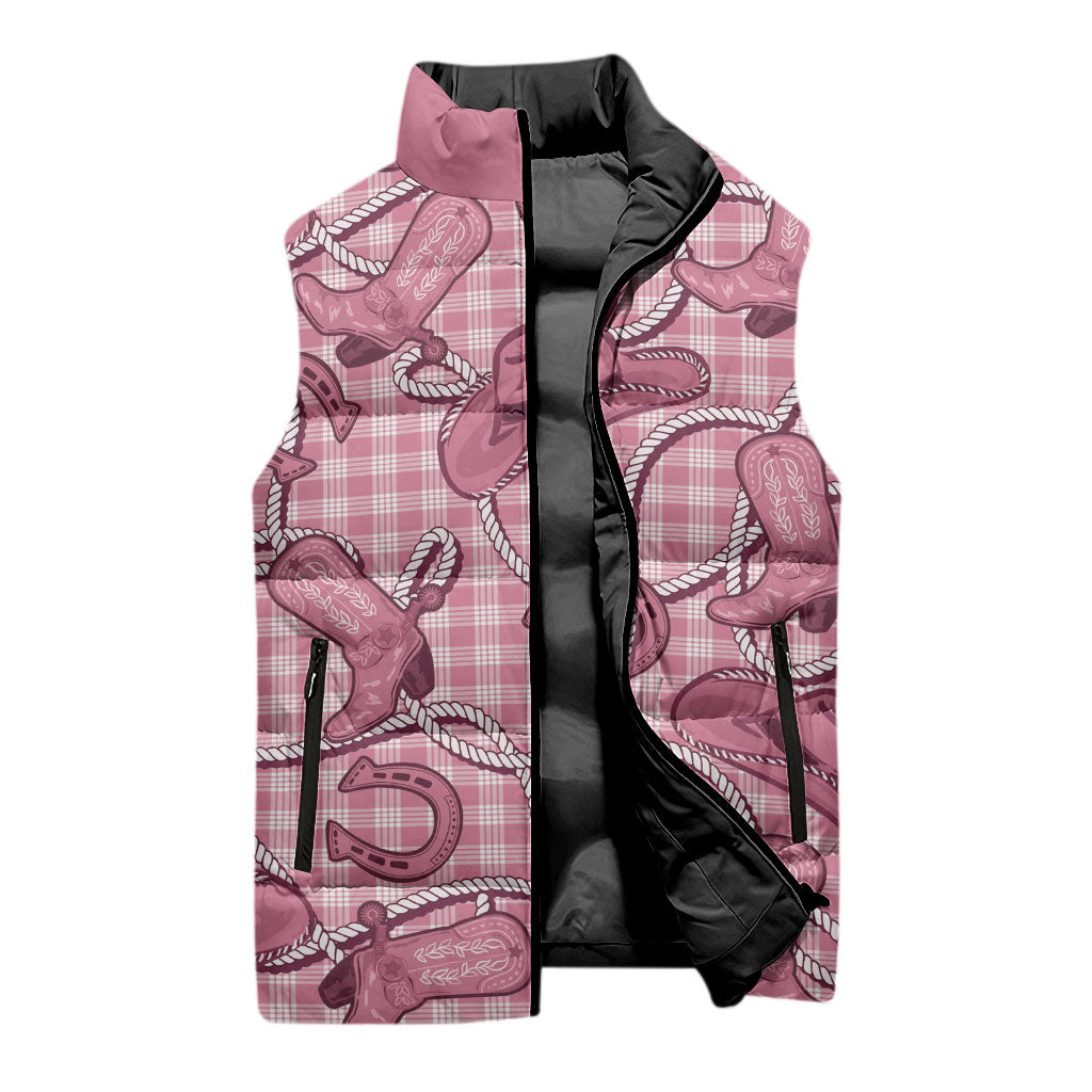 Pink Hawaii Palaka Cowboy Sleeveless Puffer Jacket Hawaiian Paniolo Festival Spirit LT19 - Polynesian Pride