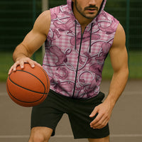 Pink Hawaii Palaka Cowboy Sleeveless Zip Hoodie Hawaiian Paniolo Festival Spirit LT19 - Polynesian Pride