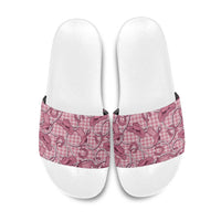 Pink Hawaii Palaka Cowboy Slide Sandals Hawaiian Paniolo Festival Spirit LT19 Pink - Polynesian Pride