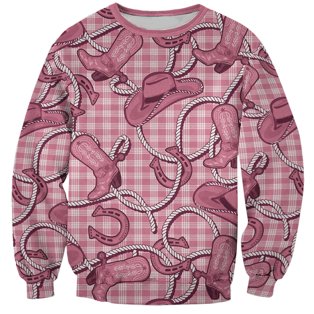 Pink Hawaii Palaka Cowboy Sweatshirt Hawaiian Paniolo Festival Spirit LT19 Unisex Pink - Polynesian Pride