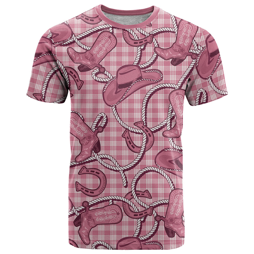 Pink Hawaii Palaka Cowboy T Shirt Hawaiian Paniolo Festival Spirit LT19 Pink - Polynesian Pride