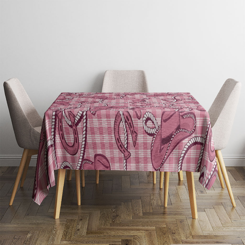 Pink Hawaii Palaka Cowboy Tablecloth Hawaiian Paniolo Festival Spirit LT19 - Polynesian Pride