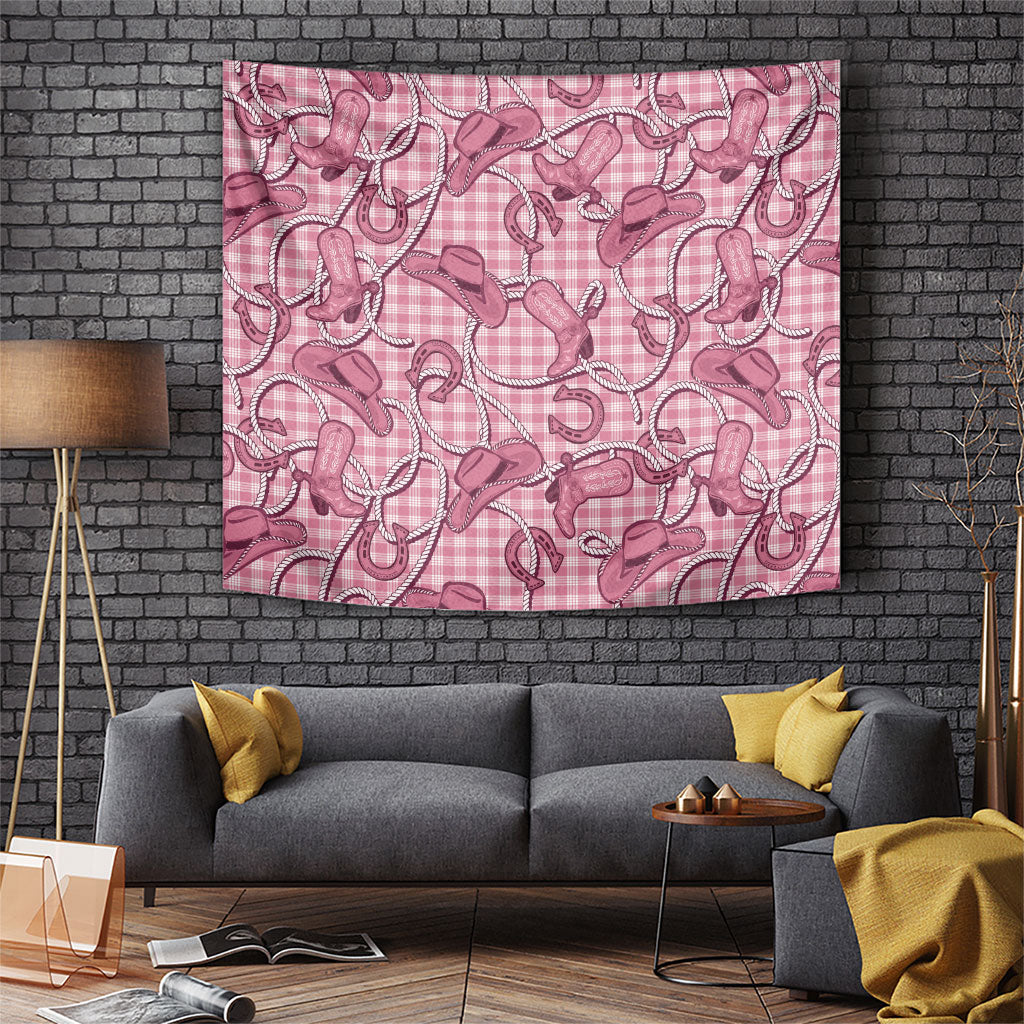Pink Hawaii Palaka Cowboy Tapestry Hawaiian Paniolo Festival Spirit LT19 Pink - Polynesian Pride