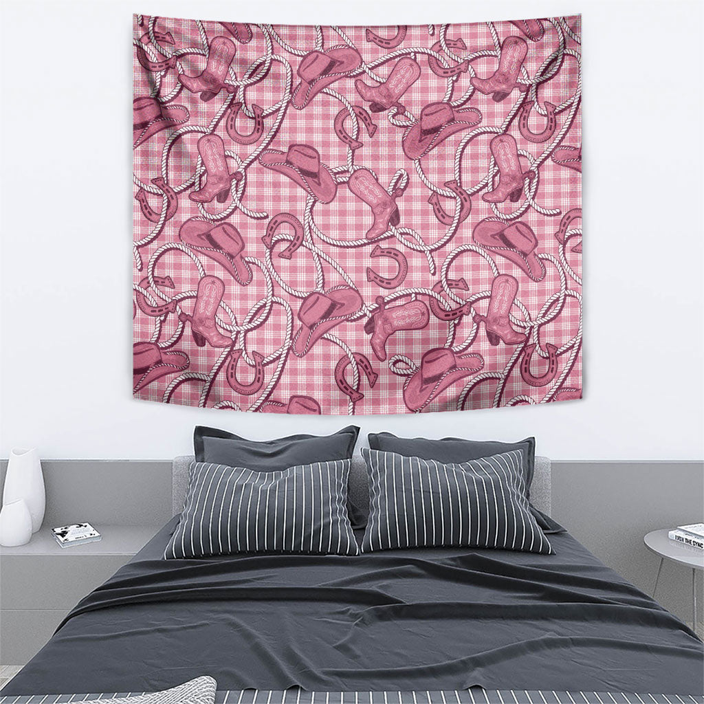 Pink Hawaii Palaka Cowboy Tapestry Hawaiian Paniolo Festival Spirit LT19 - Polynesian Pride