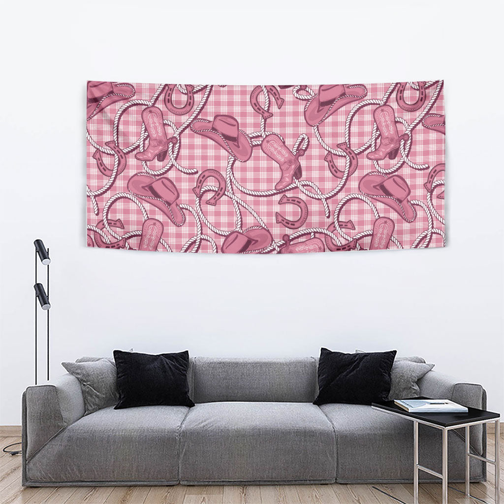 Pink Hawaii Palaka Cowboy Tapestry Hawaiian Paniolo Festival Spirit LT19 - Polynesian Pride