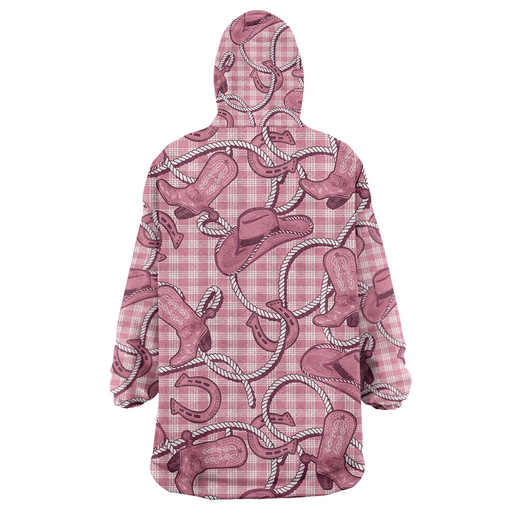 Pink Hawaii Palaka Cowboy Wearable Blanket Hoodie Hawaiian Paniolo Festival Spirit LT19 - Polynesian Pride