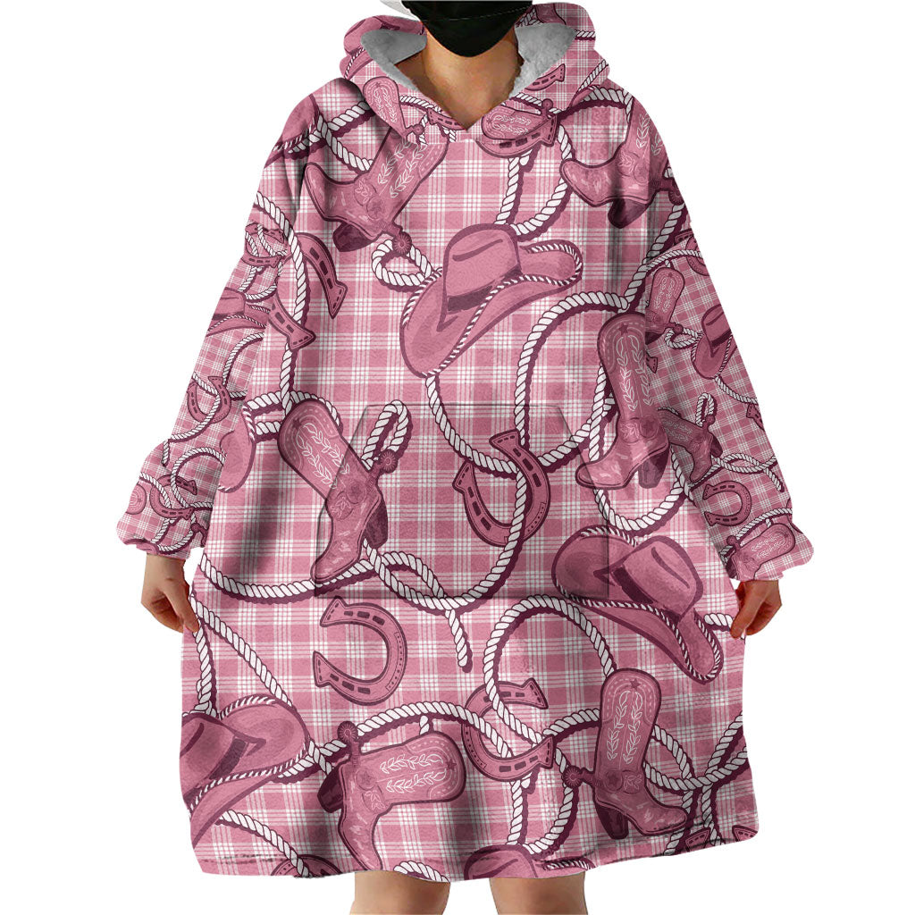 Pink Hawaii Palaka Cowboy Wearable Blanket Hoodie Hawaiian Paniolo Festival Spirit LT19 - Polynesian Pride