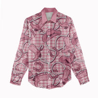 Pink Hawaii Palaka Cowboy Women Casual Shirt Hawaiian Paniolo Festival Spirit LT19 - Polynesian Pride