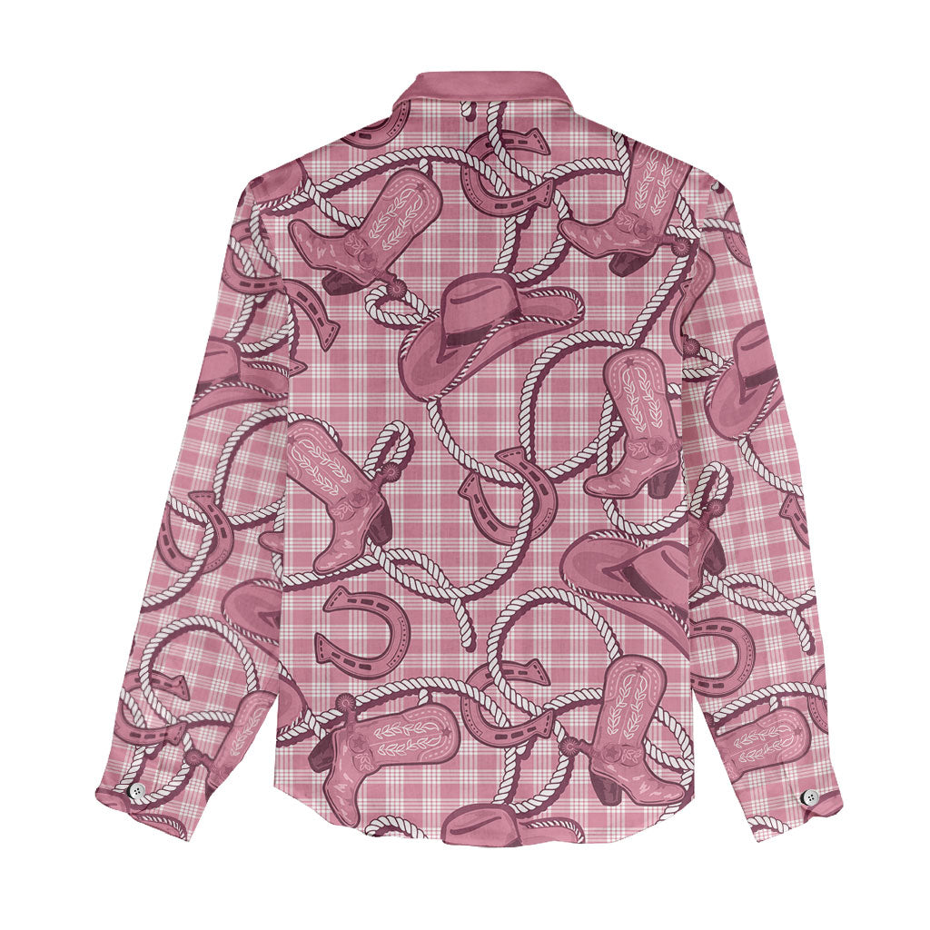 Pink Hawaii Palaka Cowboy Women Casual Shirt Hawaiian Paniolo Festival Spirit LT19 - Polynesian Pride